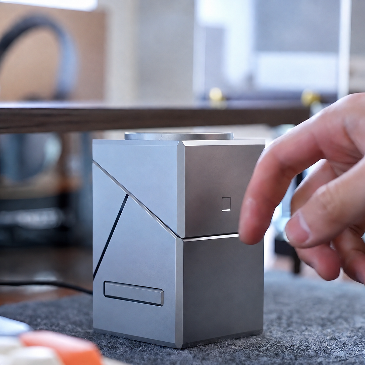 Foldable three-in-one wireless charging dock on a desk